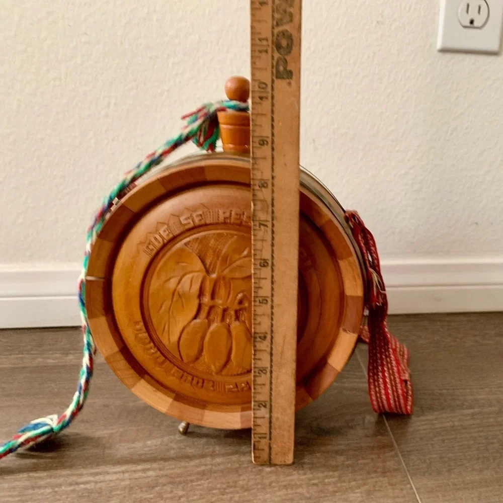 Vintage Wood Flask Conteen. Fluid Capacity Untested
